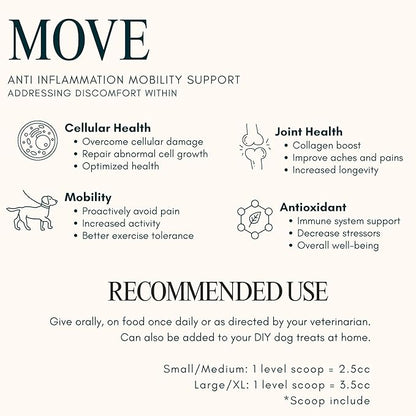 Move Joint Health Dog Supplement with Bovine Collagen - Sooth Pain from Inflammation and Support Dog's Immune System with Antioxidants