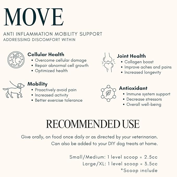 Move Joint Health Dog Supplement with Bovine Collagen - Sooth Pain from Inflammation and Support Dog's Immune System with Antioxidants (Large/X-Large Breed)