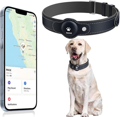 GPS Tracker for Dogs, 2 in 1 Smart Pet Collar (Only iOS), No Monthly Fee Waterproof Dog Collar with Real-time Tracking, Anti-Lost, 365-Day Long Battery GPS Tracker for All Sized Dogs(Locator Included)