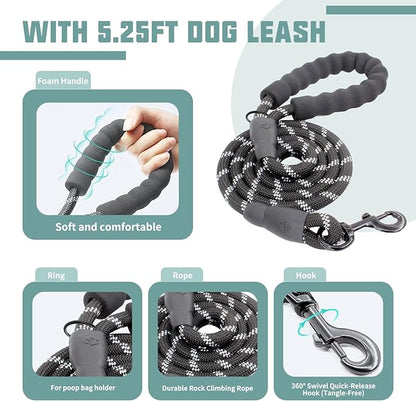 AUROTH Dog Harness and Leash Set, Soft Padded Service Dog Vest with 5.25FT Dog Leash, No Choke, Easy On Pet Vest, Adjustable Reflective No Pull Pet Vest Medium Sized Dog, Easy Walking and Training