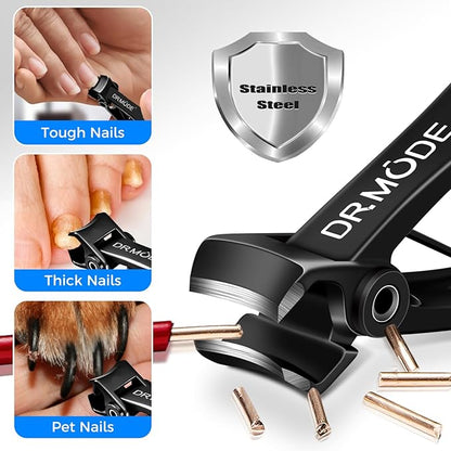 DRMODE Nail Clippers for Men Thick Nails, Heavy Duty Toenail Clippers for Seniors Thick Toenails with 16MM Wide Jaw, Sharp Stainless Steel Large Finger Nail Clippers Adult Cutter Trimmer with File