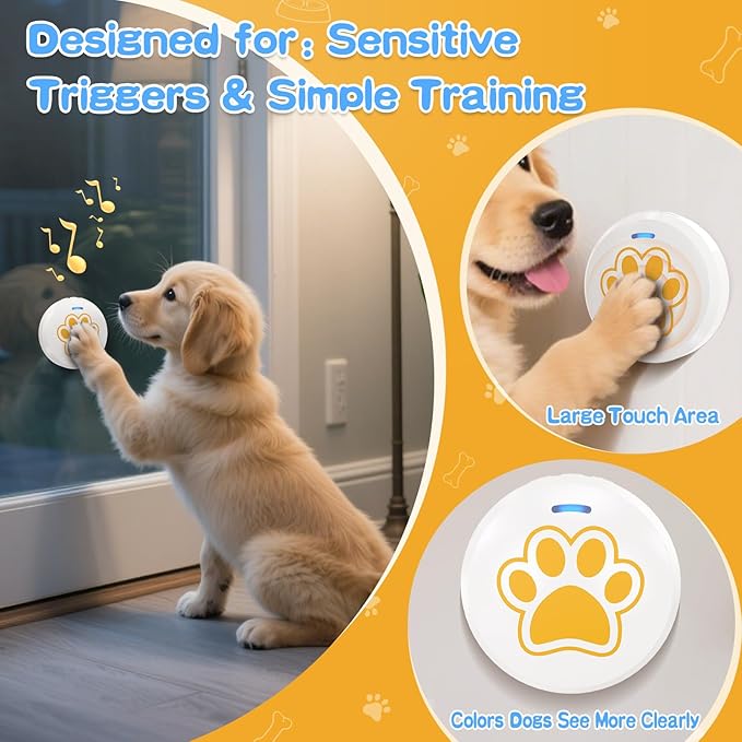ChunHee Dog Bells to Go Outside - Bell for Dogs to Ring to Go Potty | Chew-Proof Dog Door Bell | 0-115dB Adjustable Volume & 28 Ringtones | Bells for Dog Training to Go Outside Without Barking