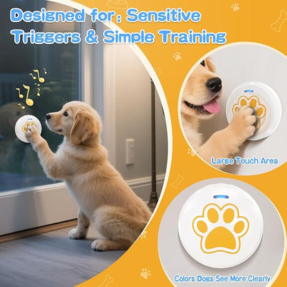 ChunHee Dog Bells to Go Outside - Bell for Dogs to Ring to Go Potty | Chew-Proof Dog Door Bell | 0-115dB Adjustable Volume & 28 Ringtones | Bells for Dog Training to Go Outside Without Barking