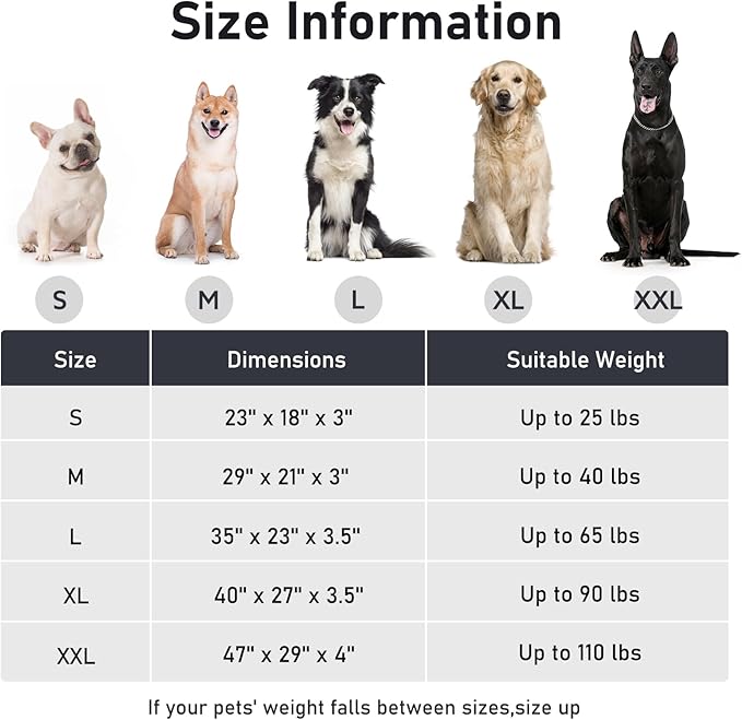 FURTIME Washable Dog Bed Large Sized Dogs, Deluxe Dog Crate Beds Comfy Fluffy Kennel Pad Anti-Slip Pet Sleeping Mat, Machine Washable Dogs Pillow, 35"x23"x3.5", Blue