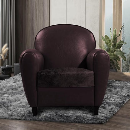 ANARACHON Leather Look Couch Cushion Covers Sofa Seat Slipcovers Sets Couches Furniture Protector for Sectional Armchair Loveseat Pets Kids Stretch Spandex Fabric (1 Cushion Armchair, Chocolate)