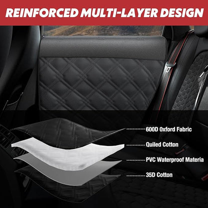 Surfcabin Dog Car Door Protector – 20% Larger Design for Sedans, Family Cars and Small SUVS, 2 Packs Thickened Waterproof Door Panel Covers, Protects Doors from Dog Scratching