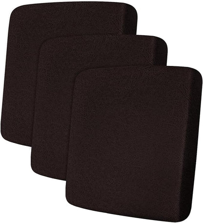 ANARACHON Leather Look Couch Cushion Covers Sofa Seat Slipcovers Sets Couches Furniture Protector for Sectional Armchair Loveseat Pets Kids Stretch Spandex Fabric (3 Cushion Sofa, Chocolate)