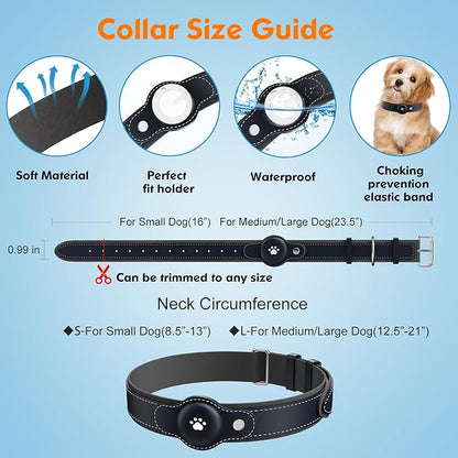 2-in-1 GPS Tracker for Dogs: Smart Pet Collar with Real-Time Tracking,No Monthly Fee/Subscription (iOS Only) Waterproof, Anti-Lost,365-Day Long Battery Life GPS Tracker Dog Collar(Tracker Included)