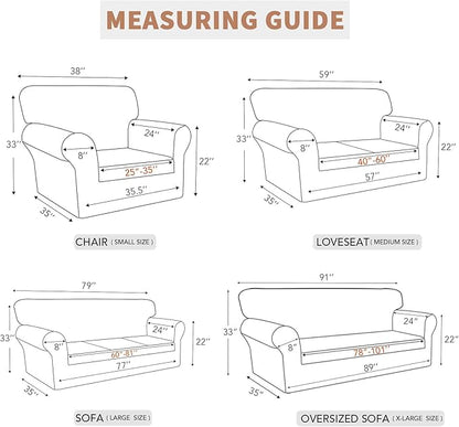 Easy-Going 100% Waterproof Couch Cover, Dual Waterproof Sofa Cover, Stretch Jacquard Sofa Slipcover, Leakproof Furniture Protector for Kids, Pets, Dog and Cat (Sofa, Light Gray)