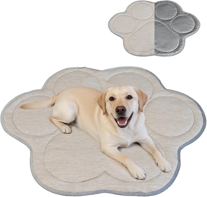 Dog Cooling Mat Self Coolings Foldable Cooling Pad for Dog in Summer Coolings Mat for Dogs and Cats Machine Washable (Dog Paw, Large-36 L x 32" W)