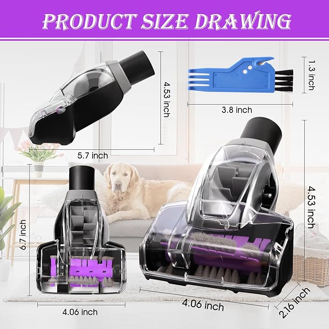 Upgraded 1.35in 2252 Pet Turbine eraser Hair Brush Tool Attachment for Bissell Cleanview Swivel Pet Crosswave 2252 2489 2486 2254 22543 24899 3437F 3774F 27909 Vacuum Replacement Parts 1608089 Purple