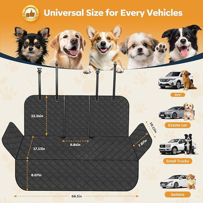 Dog Car Seat Cover for Back Seat,New Upgraded Thickened Dog Car Seat Cover,Waterproof and Wear-Resistant Bench Back Seat Cover with Non-Slip Pad,Universal Size Fits Cars, Trucks, SUVs
