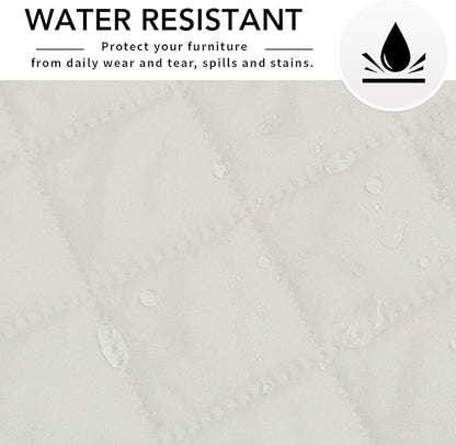 Easy-Going Reversible Loveseat Couch Cover for 2 Cushion Couch Sofa Cover for Dogs Water Resistant Furniture Protector with Foam Sticks Elastic Straps for Pet (Loveseat, Ivory/Ivory)