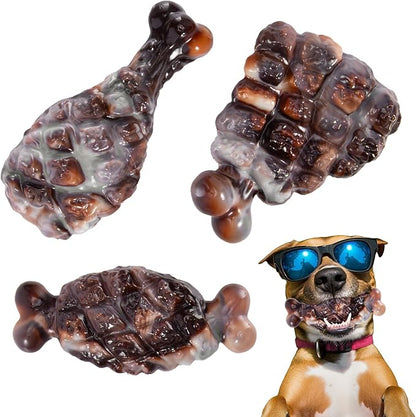 YINEYA Indestructible Dog Toys for Aggressive Chewers 3 Pack, Tough Dog Chew Toys for Aggressive Chewers Medium and Large Breeds, Durable Dog Toy to Keep Them Busy, Bacon Flavored