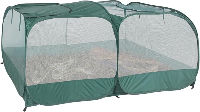 Foldable Portable Pet Playpen, Pop-Up Breathable Mesh Small Animal Cage with Transparent Walls & Bottom, Outdoor Indoor Small Animal Enclosures Tent for Lizards,Cats,Chickens,Rabbits (2M)