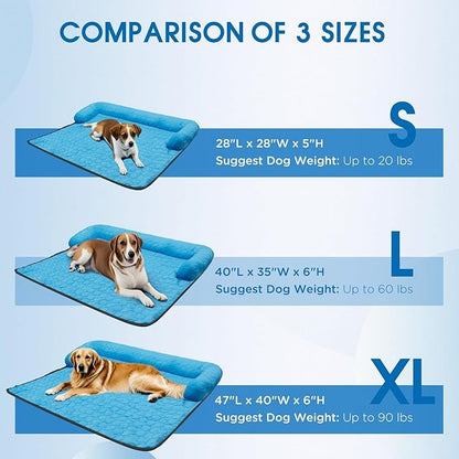 Extra Large Cooling Dog Bed, Cooling Mat for Dogs | Machine Washable Couch Bed, Waterproof & Non-Slip Blanket Cover | Pad for Pets Indoor Outdoor(No Gel), XL-47 x 40 inch