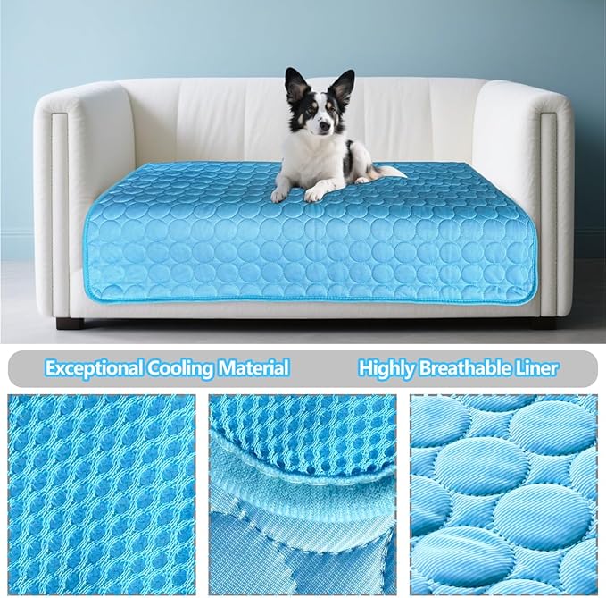 Dog Cooling mat, 40’’×28’’Washable Cooling Pad for Dogs, Large Dog mat Designed for Summer, Breathable and Easy to Carry pet mat for Dogs, Cats and Pets