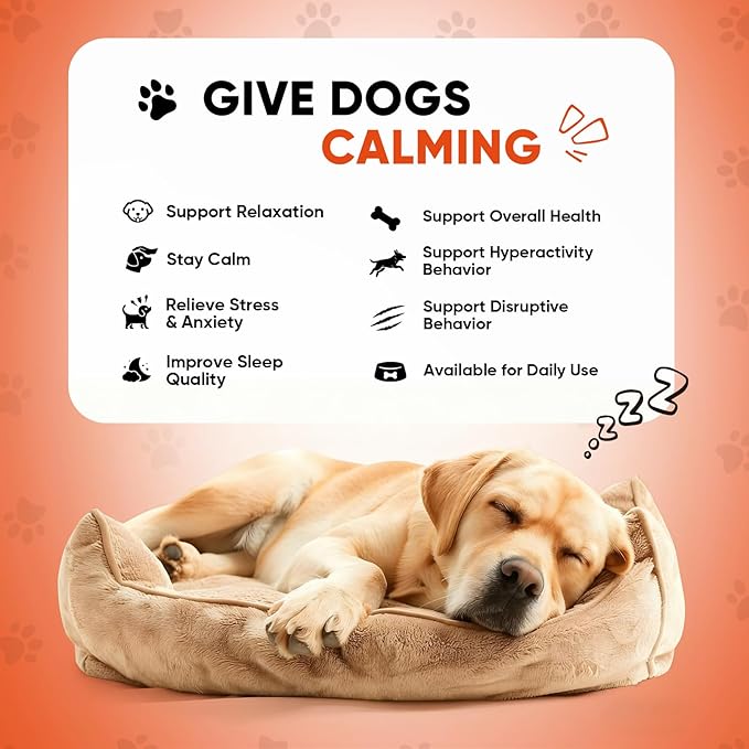 Calming Chews for Dogs-Dog Calming Chews Anxiety Relief Bites with Melatonin HMP for Dog Relaxing Aid-Car Anxiety Fireworks and Thunder Stress Relief Treats Supplements for Puppies Small All Dogs