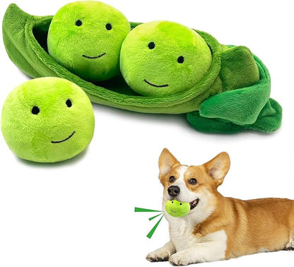 Hide and Seek Dog Toys, Interactive Squeaky Plush Puzzle Toy with Crinkle, Dog Enrichment Toys for Boredom & Stimulation, for Small Medium Dogs, Non-Aggressive Chewers(Pea Balls, Pack of 3)