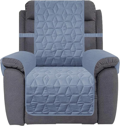 Ameritex Waterproof Nonslip Recliner Cover Oversized Christmas Decor Stay in Place, Dog Couch Recliner Cover Furniture Protector for Pets and Kids (Stone Blue, 30'')