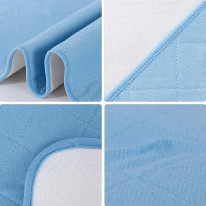 Bed Pads for Incontinence Washable Large (34" × 52"), 2 Pack Reusable Waterproof Bed Underpads with Non-Slip Back for Elderly, Kids, Women or Pets, Blue