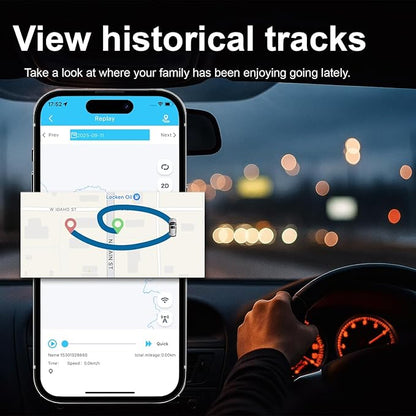 GPS Tracker for Vehicles, GPS Portable Magnetic Car GPS Tracking, Wide-Area Location GPS Tracker for Kids, Dogs, No Subscription Required/No Monthly Fee/No SIM Card Required
