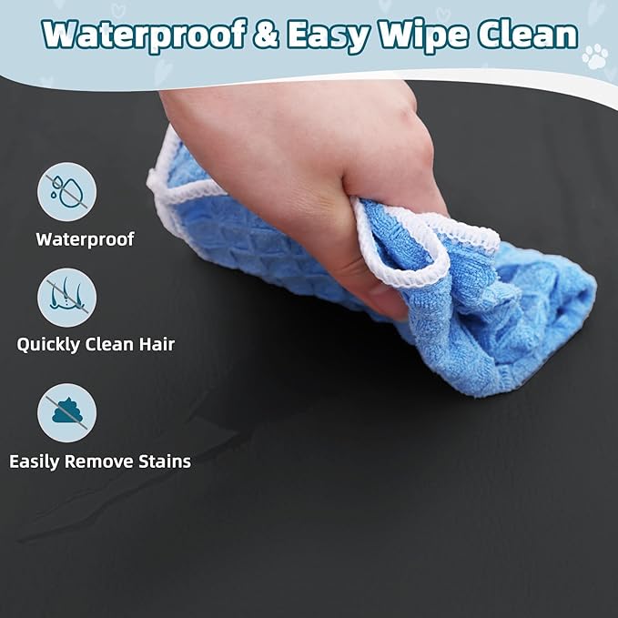 Large Dog Crate Pad Bed, Waterproof Cooling Pet Bed for Large Dogs, Outdoor Pet Bed with High Resilience Foam,Wipe Clean & Easy Rinse, Anti Slip 41 inch Black