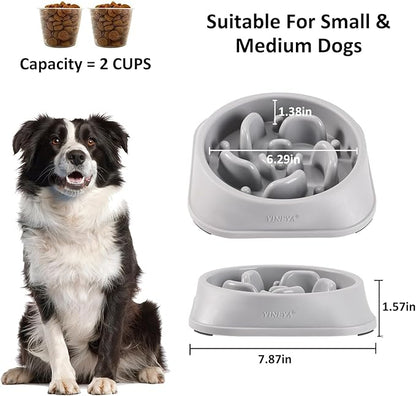 YINEYA Slow Feeder Dog Bowls, Pet Supplies That Slow Down Eating, Pet Food Bowls, Maze Dog Puzzle Feeder for Medium Breed