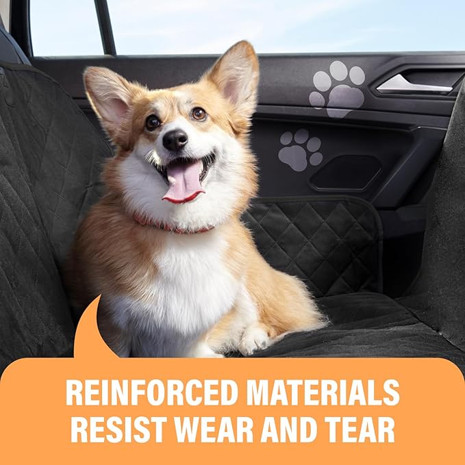 Active Pets Orange XL Dog Car Hammock Back Seat Cover, Waterproof Backseat Cover Protector for Truck Bench Rear of Sedans or SUVs, Essential Pet Supplies Vacuum or Wipe Clean, Machine Washable