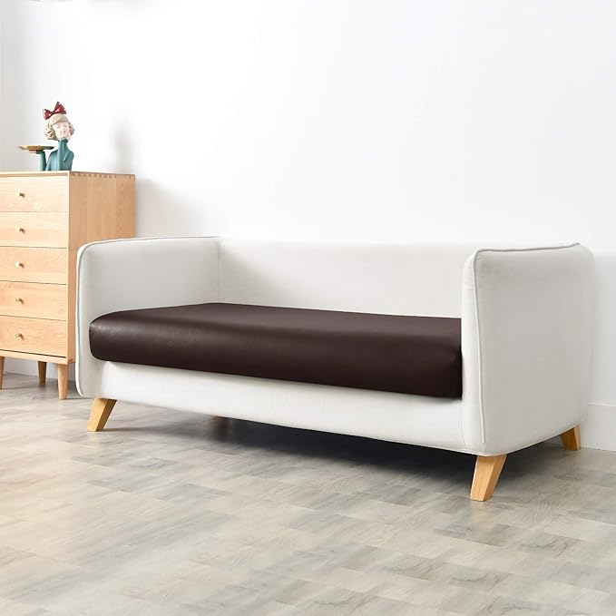 Yates Home PU Leather Couch Sofa Cushion Slipcover Water-Proof Elastic Chair RV Seat Covers Sofa Furniture Protector Slip Cover for Settee Seater Replacement in Living Room（Loveseat, Chocolate）