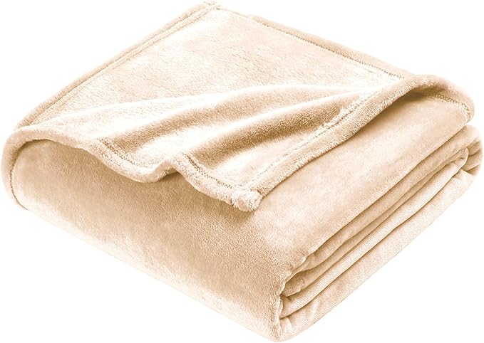DREAMNINE Extra Large Fleece Blanket, Soft Comfy Fluffy Bed Blankets Queen Size 90" x 90", Luxury Decorative Fuzzy Blanket for Bedroom,Big Cozy Shaggy Warm Flannel Blankets for Winter Autumn Pet,Beige