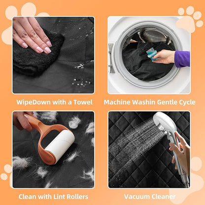 Scratchproof Dog Car Seat Cover For Back Seat, Waterproof Back Seat Pet Cover For Dogs With Mesh Window,Storage Pocket,Side Flap,Collapsible Nonslip Dog Seat Cover Universal Size Fit for Car/Truck/SUV