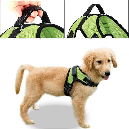 No Pull Reflective Adjustable Dog Harness with Handle- Comfortable Soft All Weather Mesh, Easy On Puppy Harness for Small Medium and Large Dogs (Green) X-Small