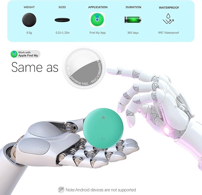 Cat Tracker, GPS Pet Tracker for Cats (Only iOS), Leather Cat Collar with Tracker, Works with Any Collar, No Monthly Fee, Compatible with Apple Find My App not for Android (Olive Green)