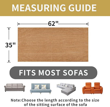 HAOMAIJIA Waterproof Couch Cover for Dogs Washable,Faux Fur Pet Couch Covers for Sofa,Soft Dog Bed Cover Non-Slip Couch Covers for 3 Cushion Couch Sofa Pet Friendly (Khaki, 35" x 62")