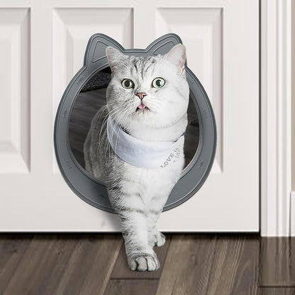 Large Cat Door Interior Door, No-Flap Cat Door for Interior Door, Pet Door for Cats, Easy DIY Setup, No Training, Up to 22 LBS, Easy to Install(Smoky Gray)
