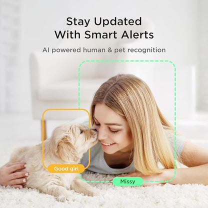 Petcube Pan-Tilt Cam 360° View – 1080p HD Dome Camera, WiFi Pet & Home Security, Complete 360° Surveillance, Night Vision, AI Alerts