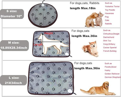 Pet Heating Pad for Small Dogs & Cats - Electric Heated Bed with Timer, Chew Proof, Easy Clean, Round - D16 inch