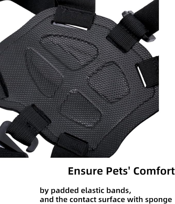 Dog Harness Mount for Camera, Adjustable Dog Harness Vest with Pet Chest and Back Fixation Mouting Base for Gopro Hero, Compatible with Osmo Action and Insta360, Suitable for Medium Large Dogs