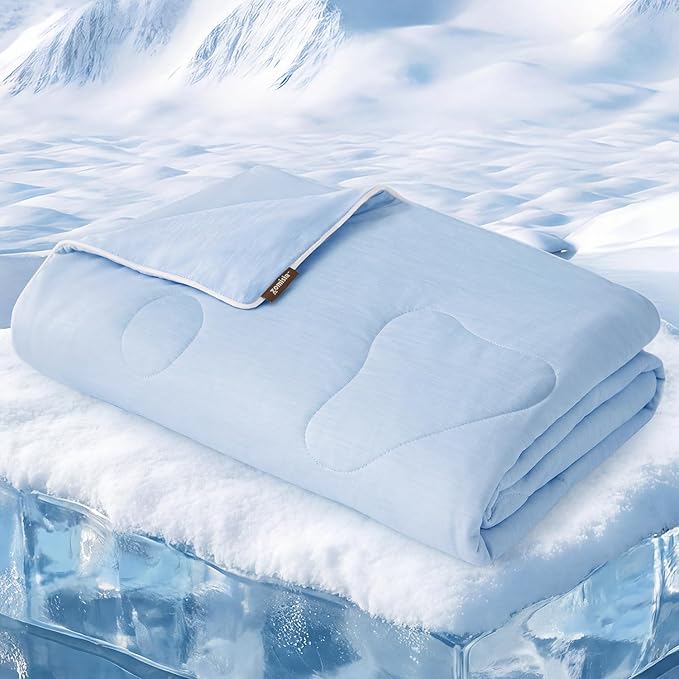ZOMISIA Cooling Blanket for Large Dogs - High Cold Washable Pet Blanket, Travel Soft Dog Summer Essentials, Blue, 40"x50"