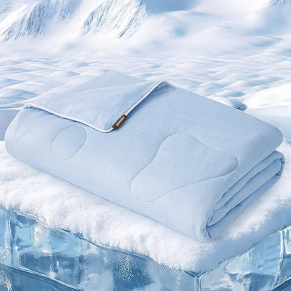 ZOMISIA Cooling Blanket for Large Dogs - High Cold Washable Pet Blanket, Travel Soft Dog Summer Essentials, Blue, 40"x50"