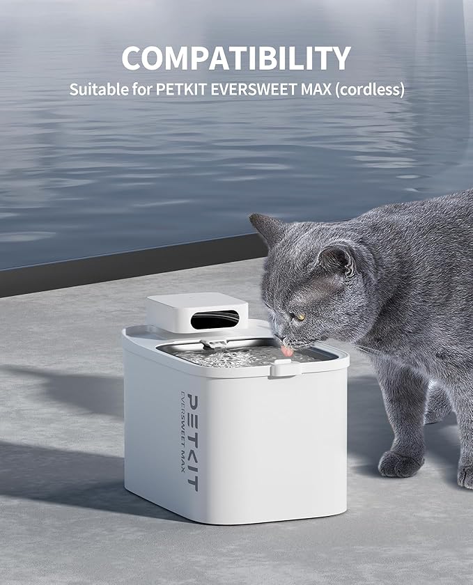 PETKIT Filter Unit Rect for EVERSWEET MAX Cordless Water Fountain, Replacement for 105 fl oz/3L Automatic Cat Fountain, 5 pack