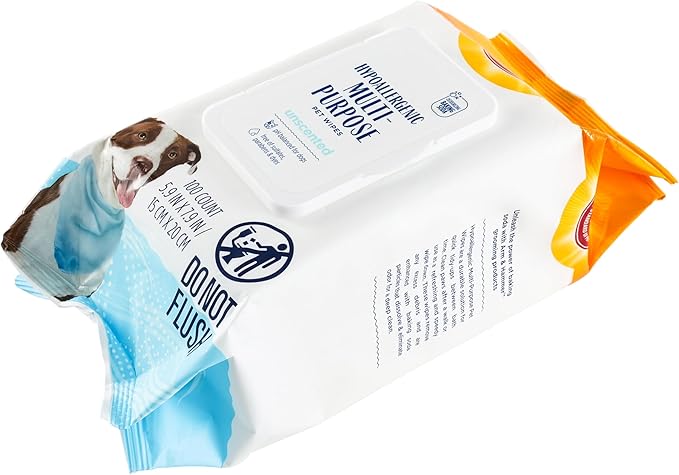Arm & Hammer for Pets Hypoallergenic Wipes for Dogs - Best Odor Eliminating Waterless Cleaning for Dogs & Puppies, Unscented, 100 Count (Pack of 4)