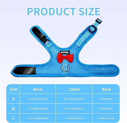 AIITLE Rabbit Harness and Leash Set with Cute Bow, Soft Breathable Mesh Vest Harness for Rabbits Kitten Ferret Puppy Small Pets Walking Supplies Blue L