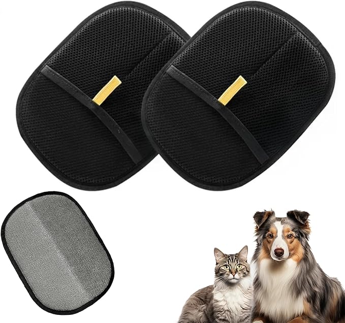 2PCS Pet Hair Removal Glove for Cats & Dogs, Electrostatic Pet Hair Removal Gloves, Reusable Hair Remover, Upgrade Efficient Grooming Gloves for Pet Hair for Clothing/Couch/Furniture/Carpet/Car Seat