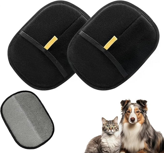 2PCS Pet Hair Removal Glove for Cats & Dogs, Electrostatic Pet Hair Removal Gloves, Reusable Hair Remover, Upgrade Efficient Grooming Gloves for Pet Hair for Clothing/Couch/Furniture/Carpet/Car Seat