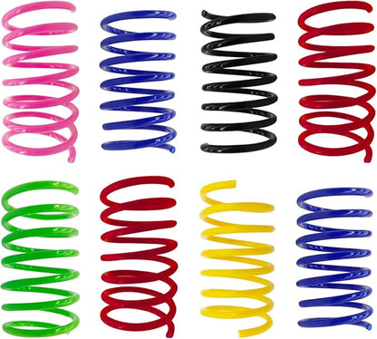AGYM 6Colors Plastic Spring Cat Toys, 12 Pack Spiral Springs for Indoor Cats to Swat, Bite, Hunt, Interactive Toys for Cats and Kittens