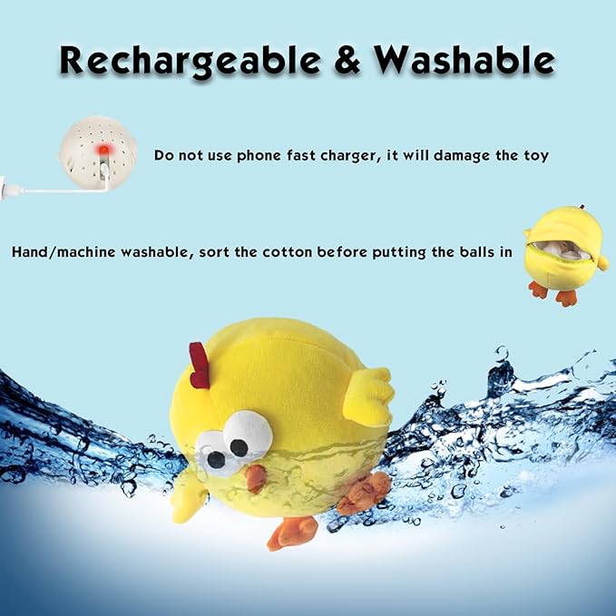 Interactive Dog Toys, Puppy Toys to Keep Them Busy, Rechargeable Squeaky Dog Toys, Bouncing Plush Chew Toy for Small Dogs for Boredom, Automatic Self Play Moving Music Toy