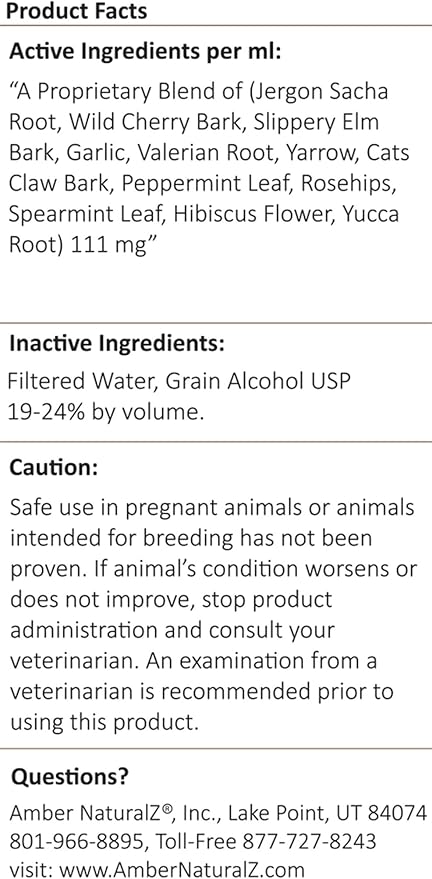 Amber NaturalZ Adizone Herbal Supplement for Dogs | Supports a Healthy Inflammatory Response, Occasional Discomfort, and Joint Function | Natural Aid for Active and Aging Canines 1 Fluid Ounce