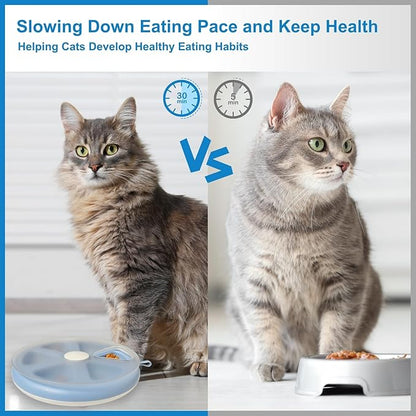 Interactive Cat Treat Toys, Food Puzzle, Maze Feeder Toys for Indoor Cats and Kittens (Blue)